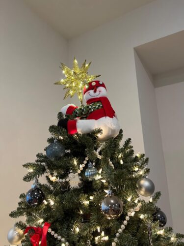 3D Silver Glitter Star Tree Topper with 56 LED Lights photo review