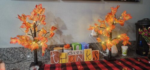 2 Pack Fall Lighted Maple Tree 48 LED Lights  photo review